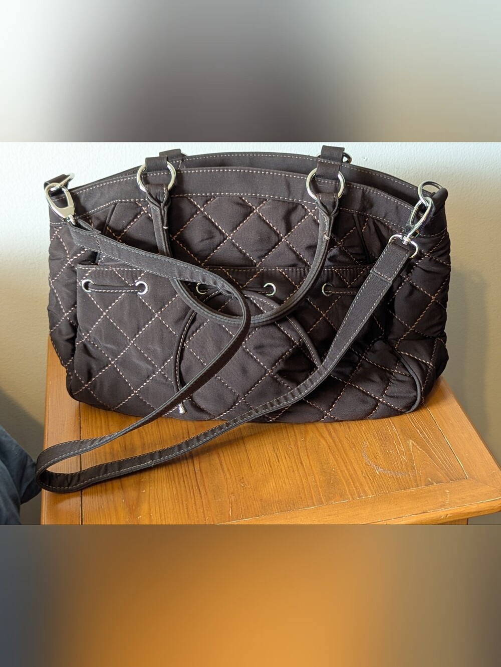 Vera Bradley Chocolate Microfiber Satchel